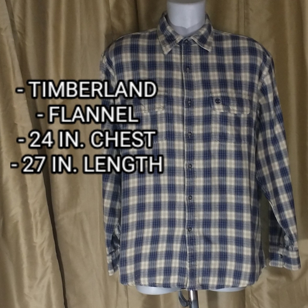 *SOLD* Timberland Blue & Yellow Plaid Flannel. Size XL.